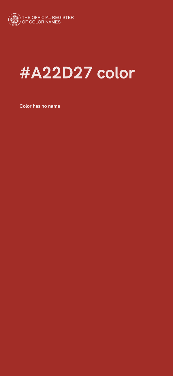#A22D27 color image