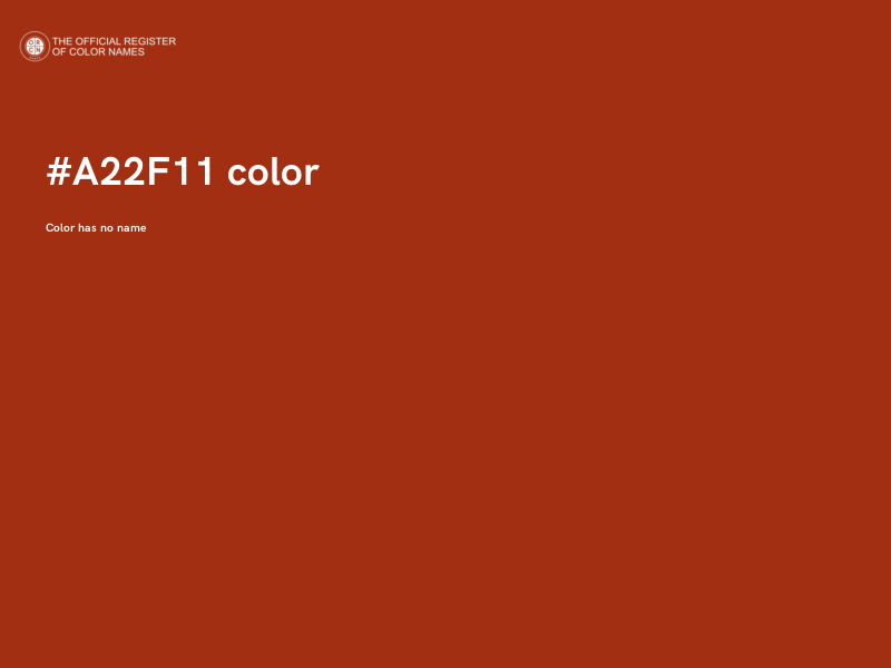 #A22F11 color image