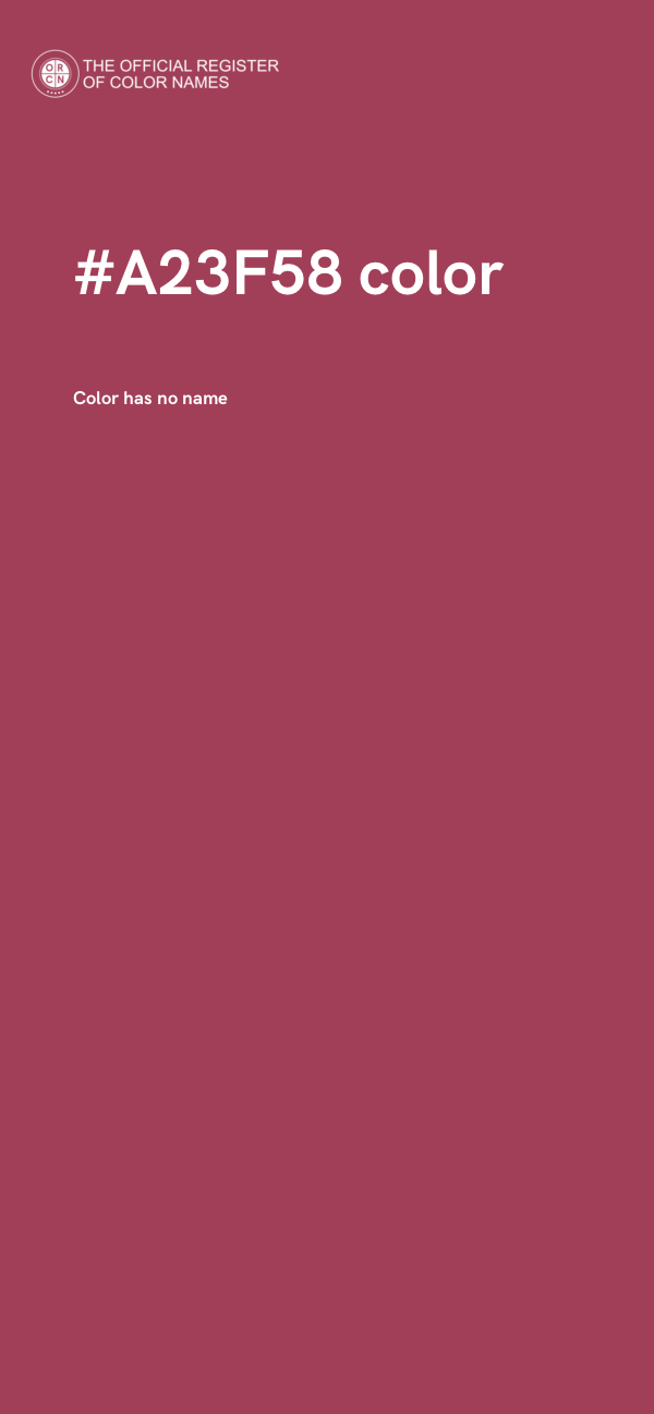 #A23F58 color image