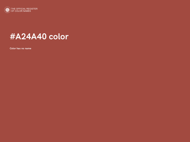 #A24A40 color image