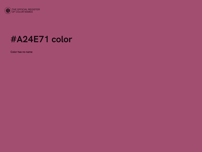 #A24E71 color image