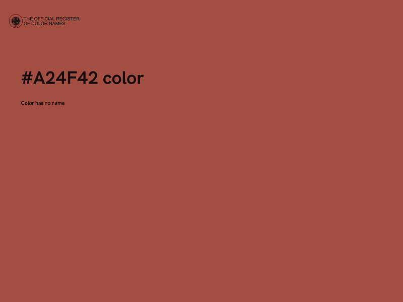 #A24F42 color image