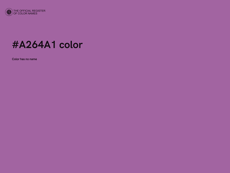 #A264A1 color image