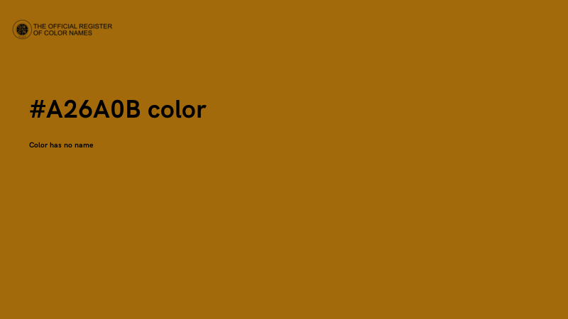 #A26A0B color image