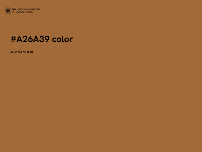 #A26A39 color image