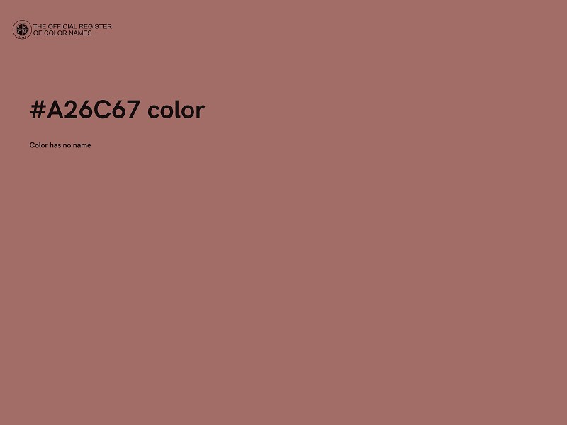 #A26C67 color image