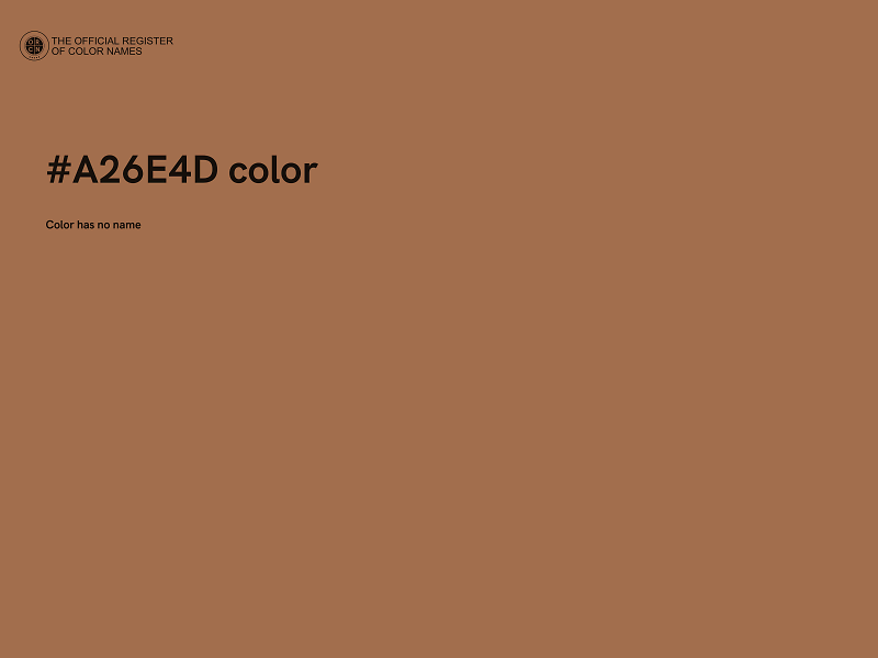 #A26E4D color image