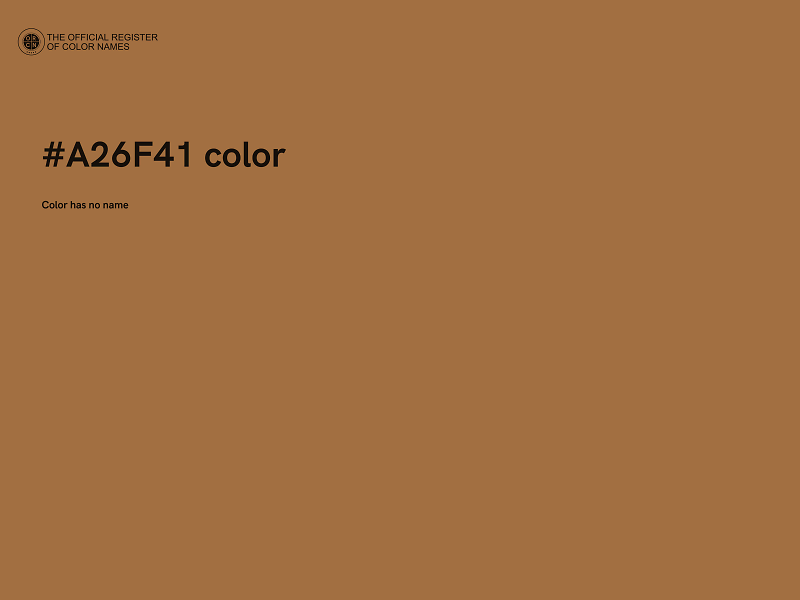 #A26F41 color image