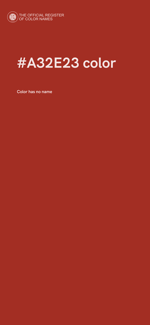 #A32E23 color image