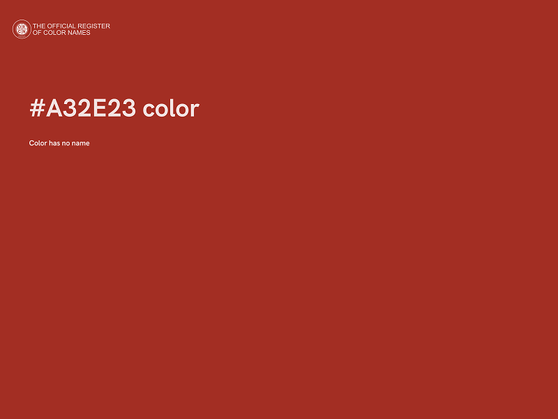 #A32E23 color image