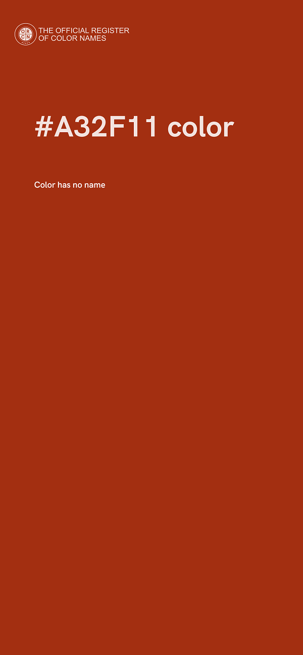 #A32F11 color image
