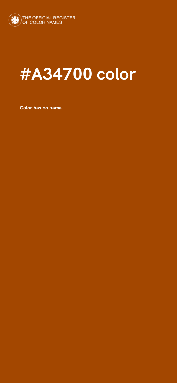 #A34700 color image