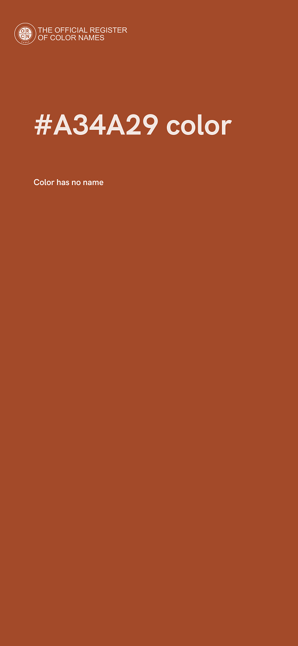 #A34A29 color image