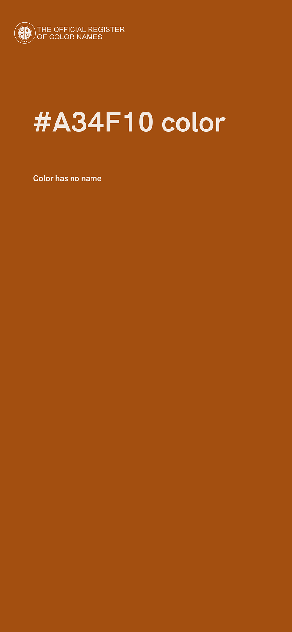 #A34F10 color image