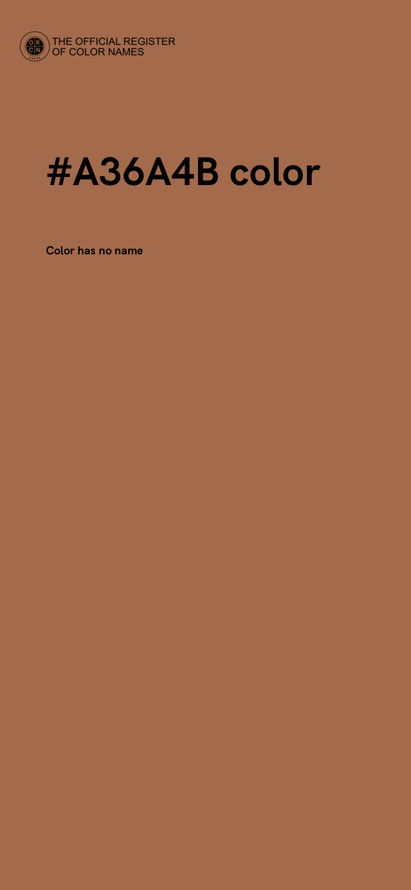 #A36A4B color image