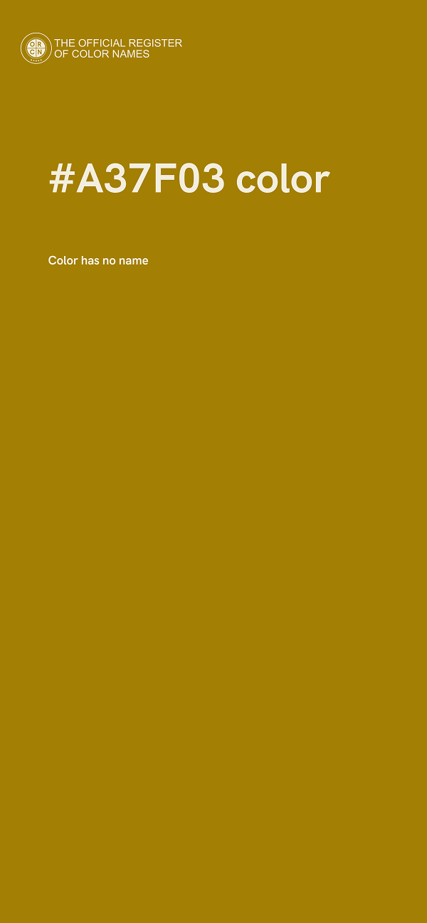 #A37F03 color image