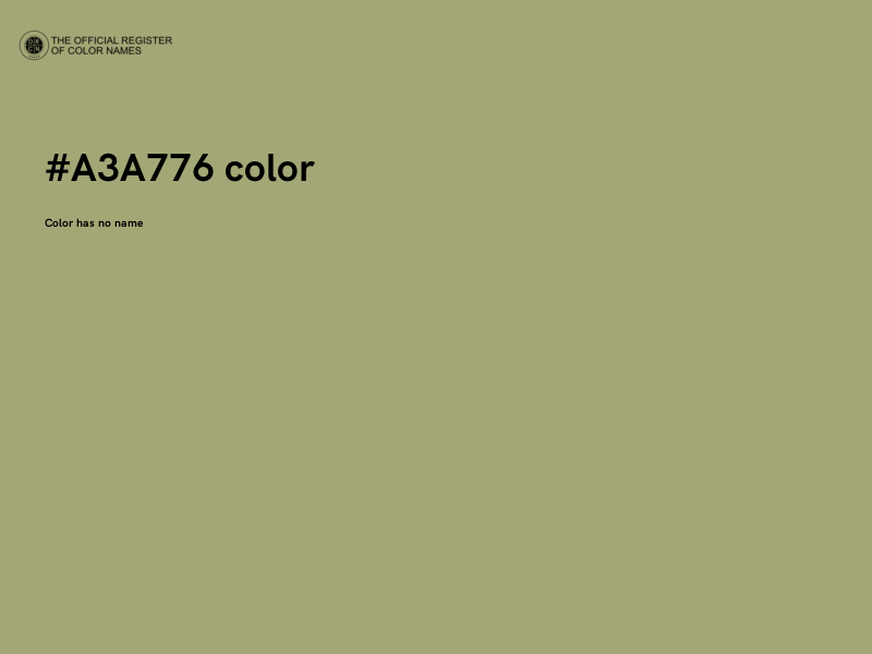 #A3A776 color image