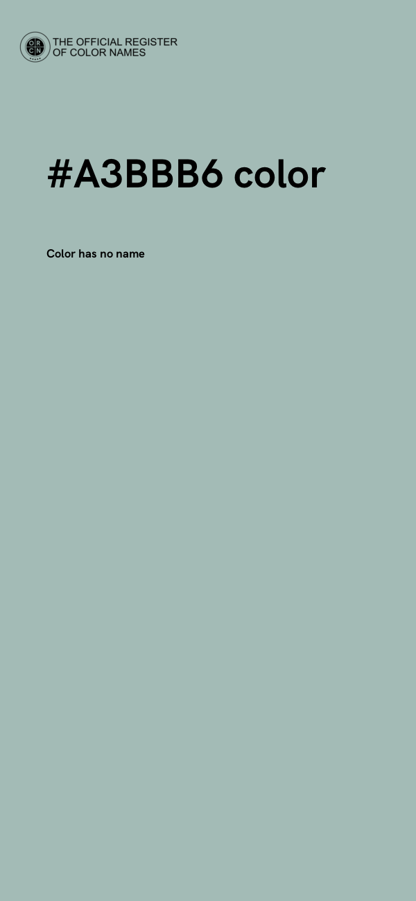 #A3BBB6 color image