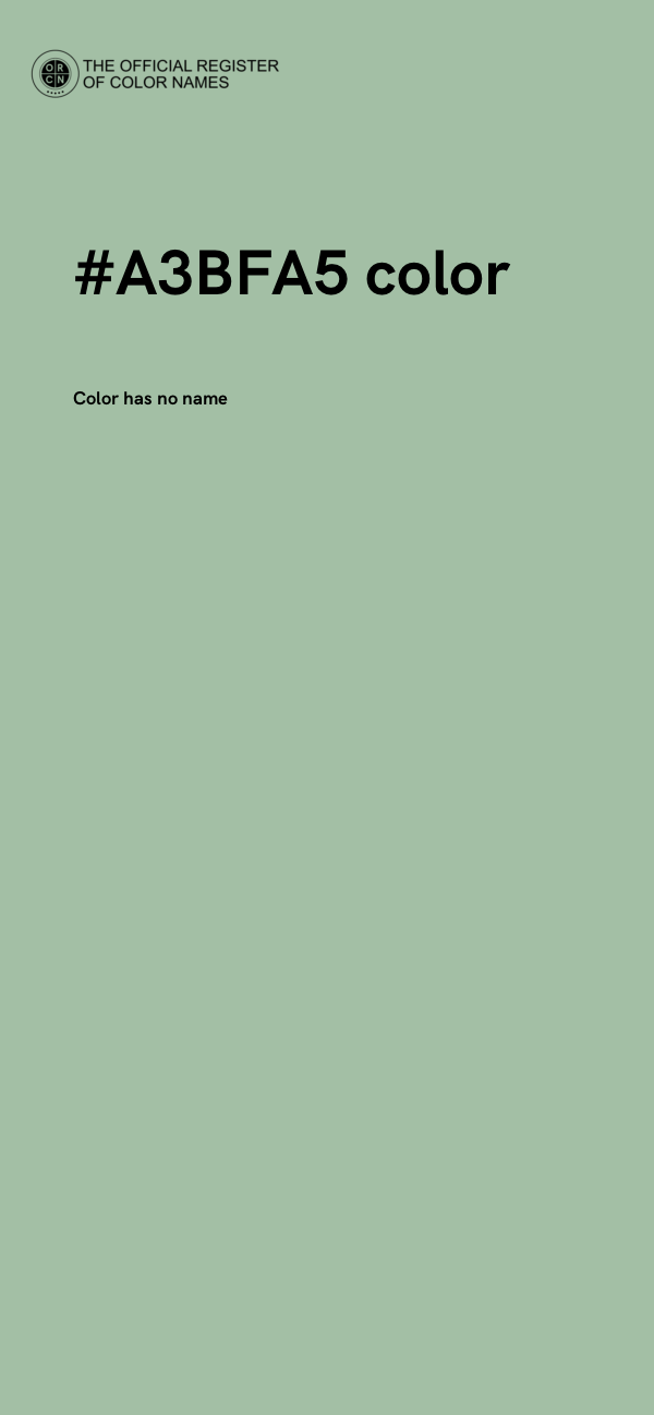 #A3BFA5 color image