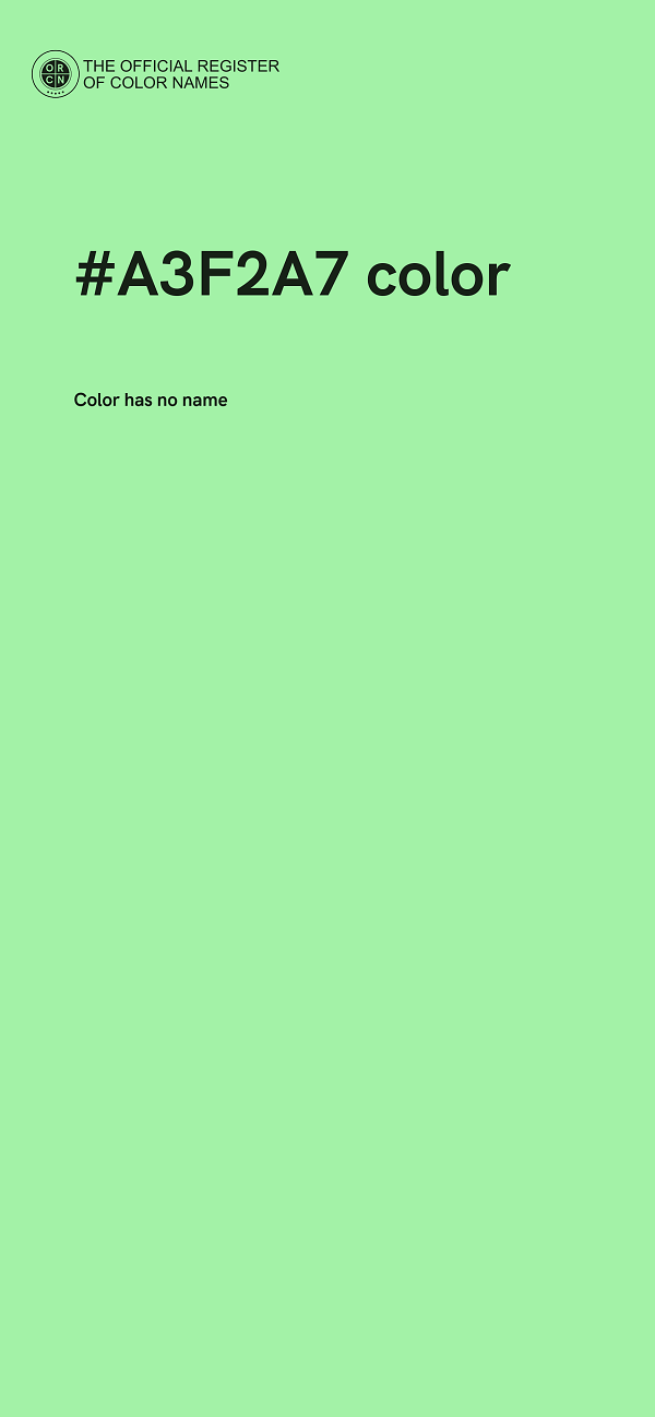 #A3F2A7 color image