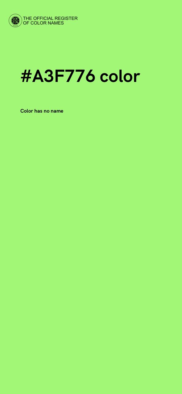 #A3F776 color image