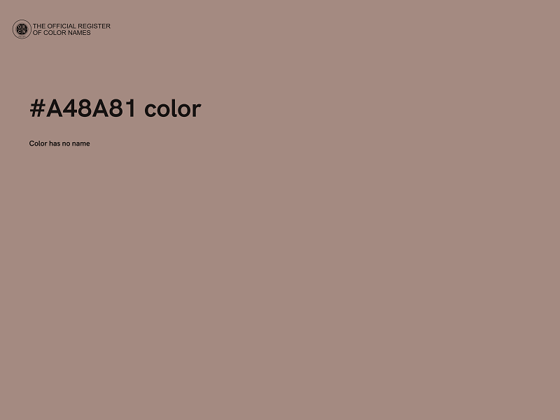 #A48A81 color image