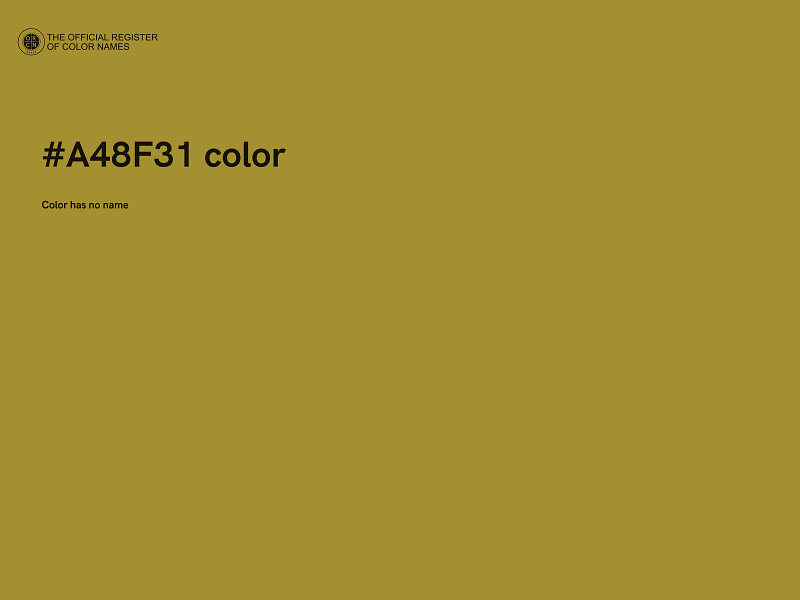 #A48F31 color image
