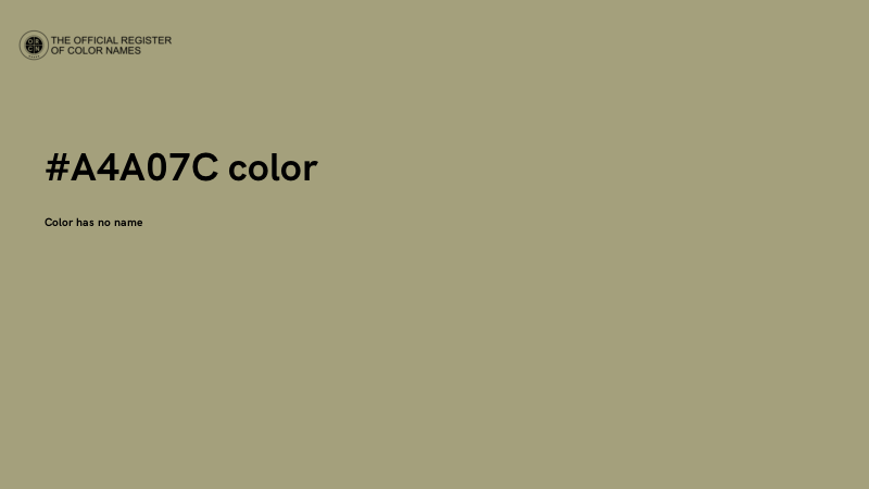#A4A07C color image