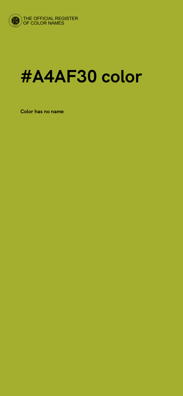 #A4AF30 color image
