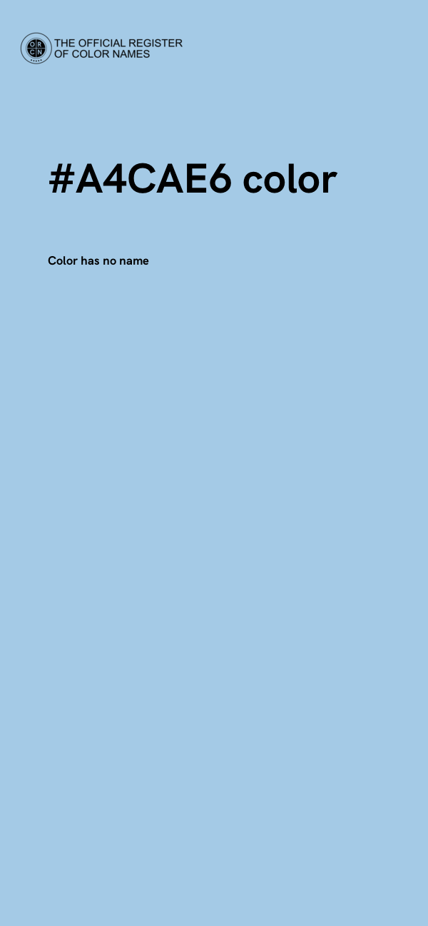 #A4CAE6 color image