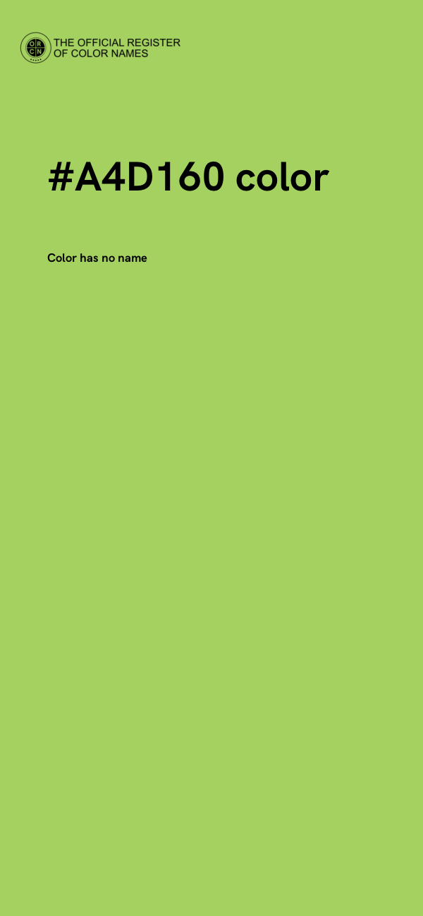 #A4D160 color image
