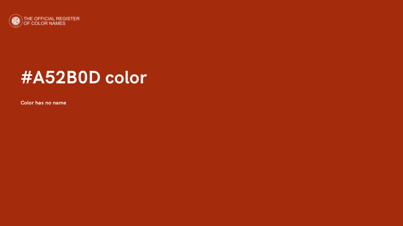 #A52B0D color image
