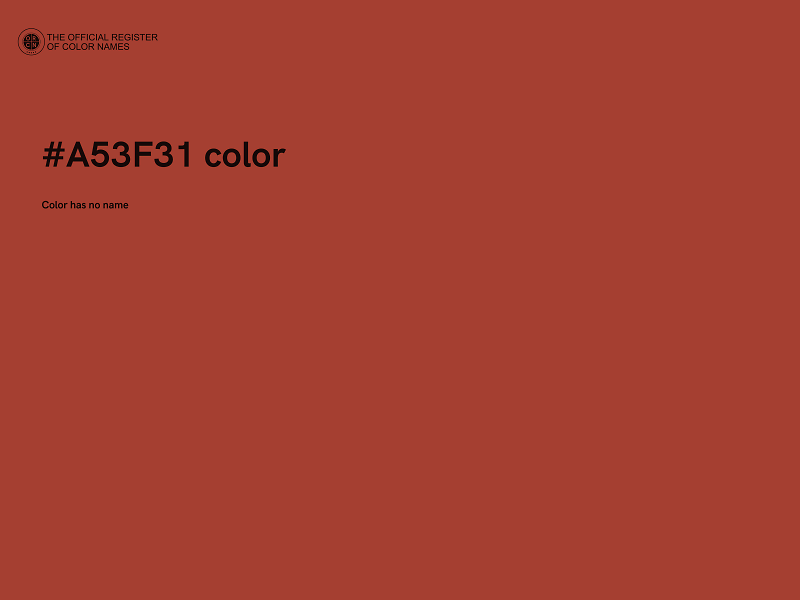 #A53F31 color image