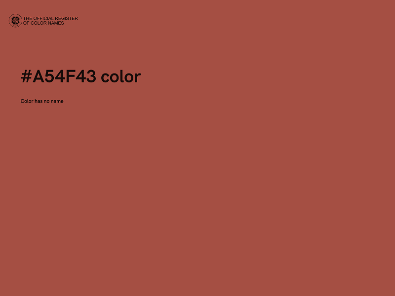 #A54F43 color image