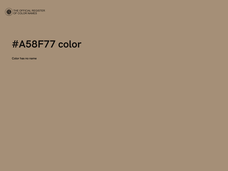 #A58F77 color image