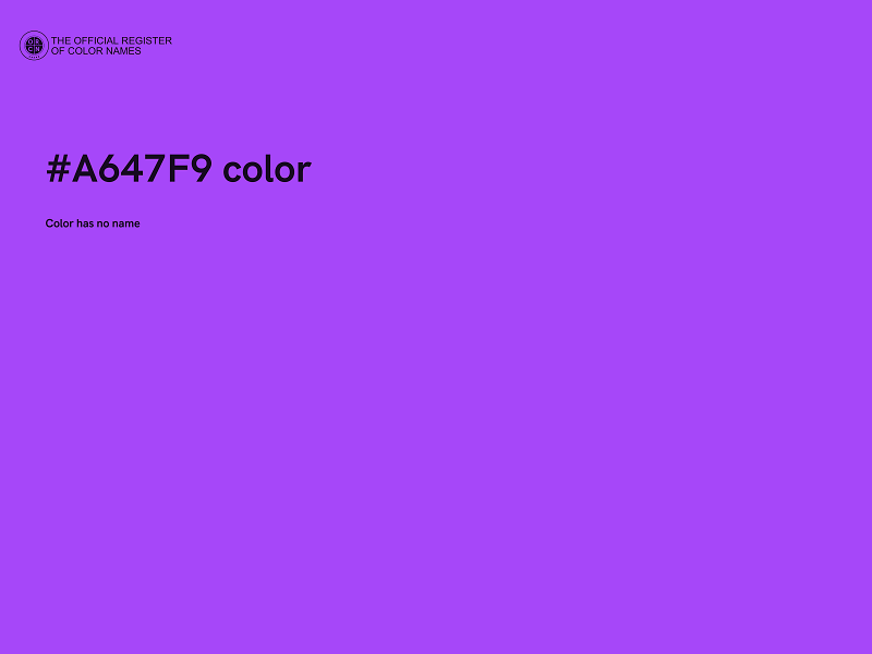 #A647F9 color image