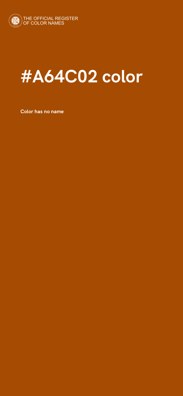 #A64C02 color image