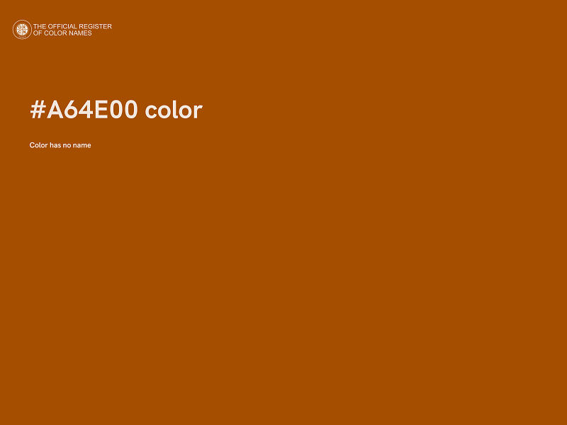 #A64E00 color image