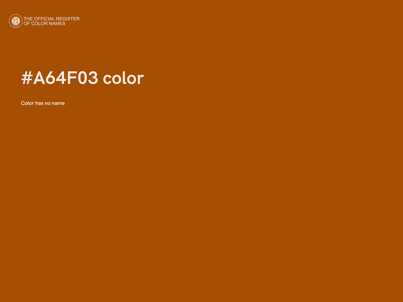#A64F03 color image