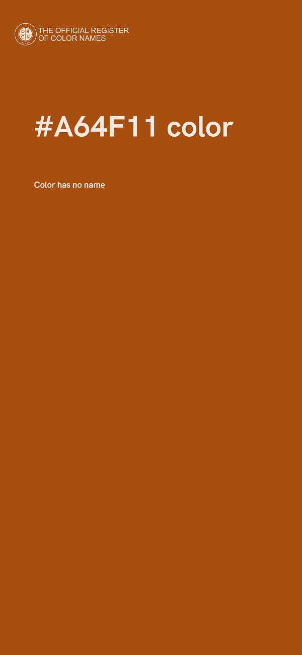 #A64F11 color image