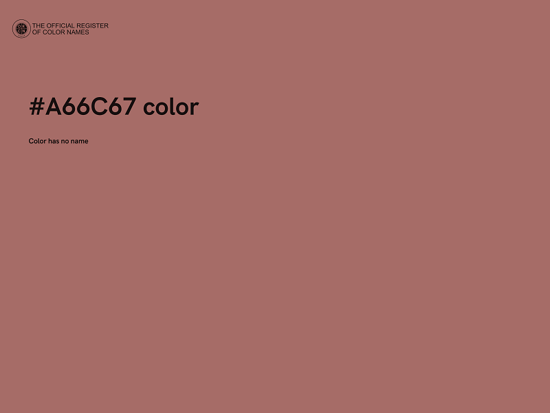 #A66C67 color image