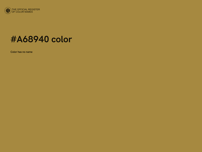 #A68940 color image