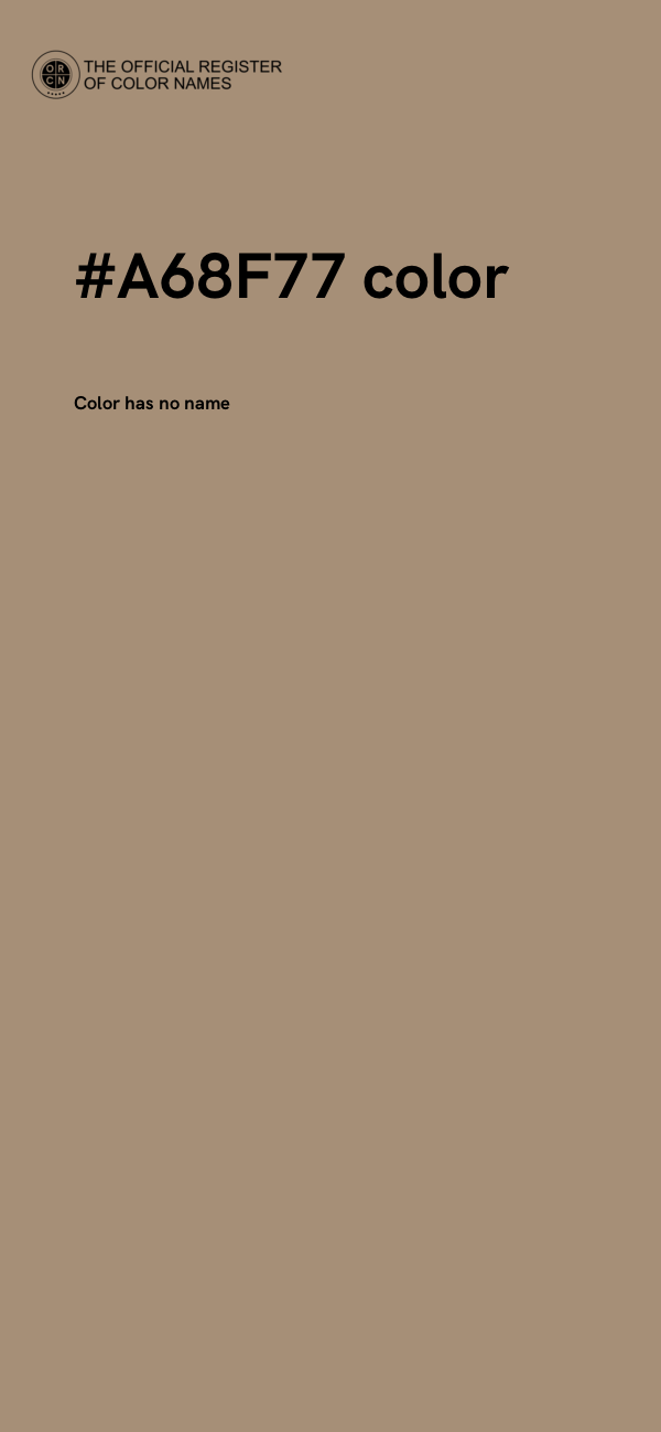 #A68F77 color image