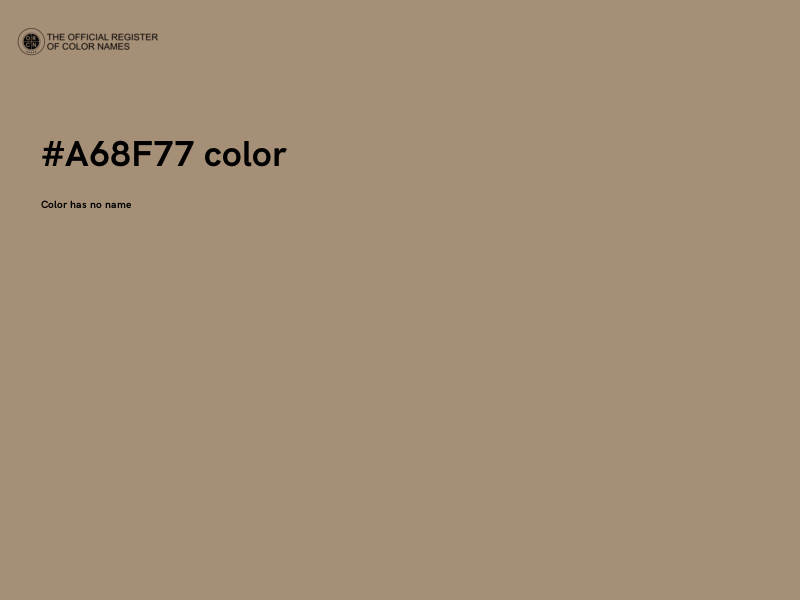 #A68F77 color image