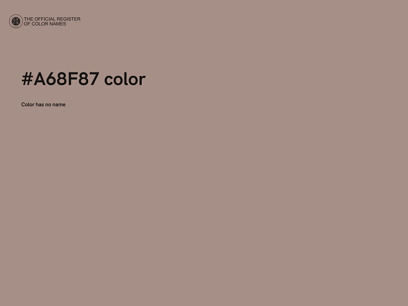 #A68F87 color image