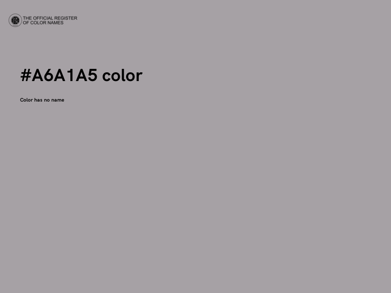 #A6A1A5 color image