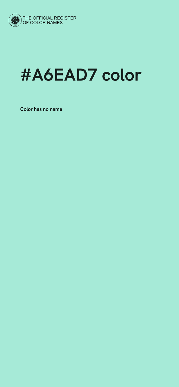 #A6EAD7 color image