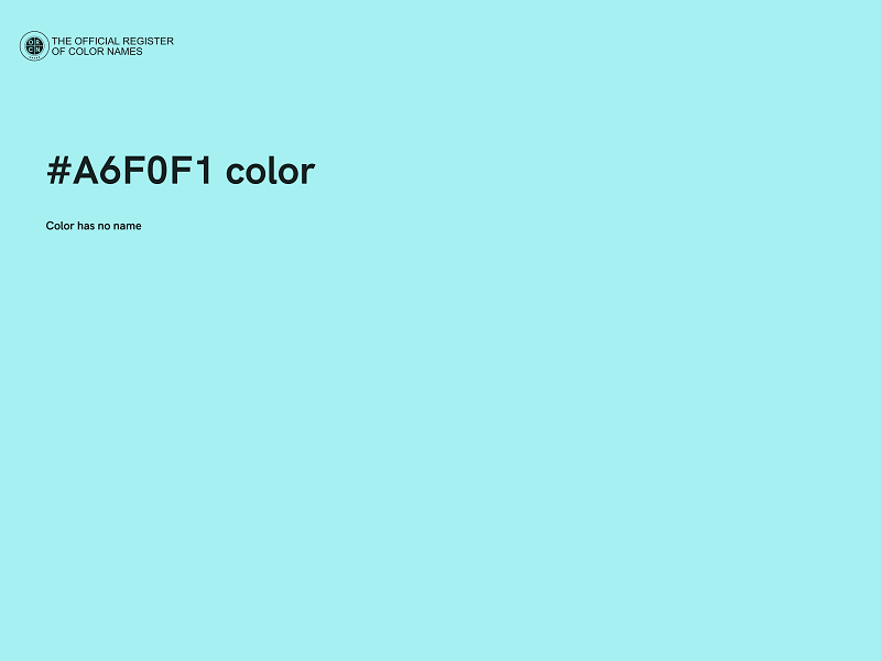#A6F0F1 color image