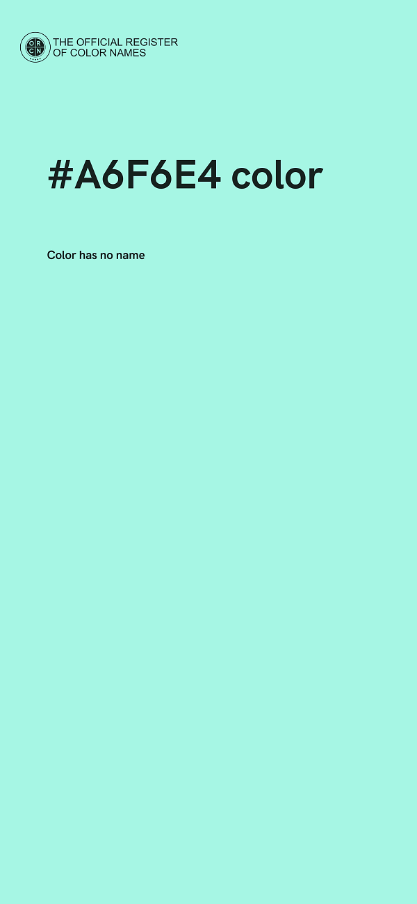 #A6F6E4 color image