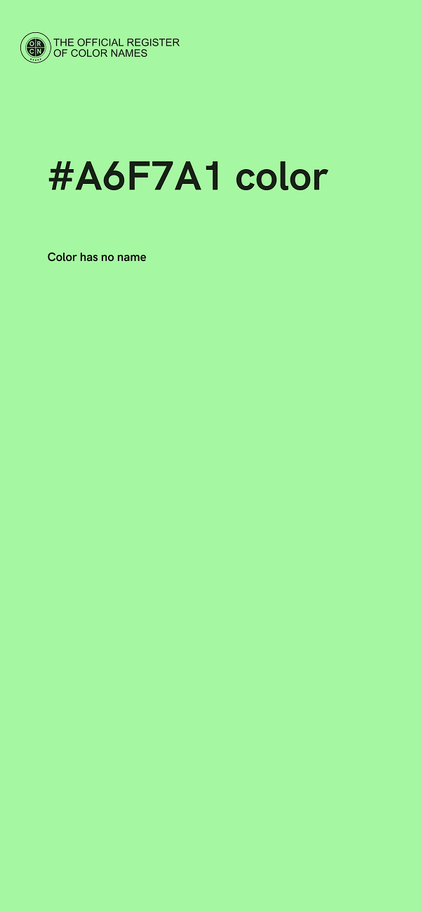 #A6F7A1 color image